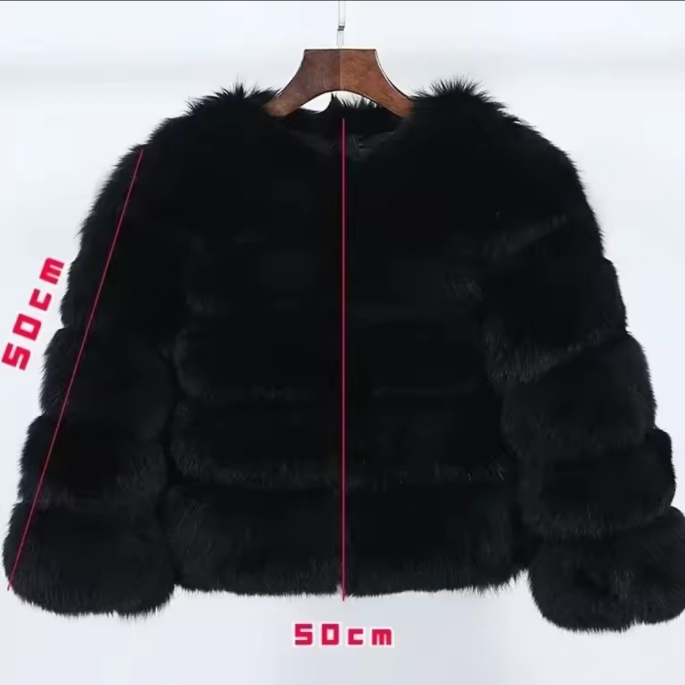 Fox Fur Coat Winter Jacket Women O-neck Thick Fashion - Picture 4 of 4
